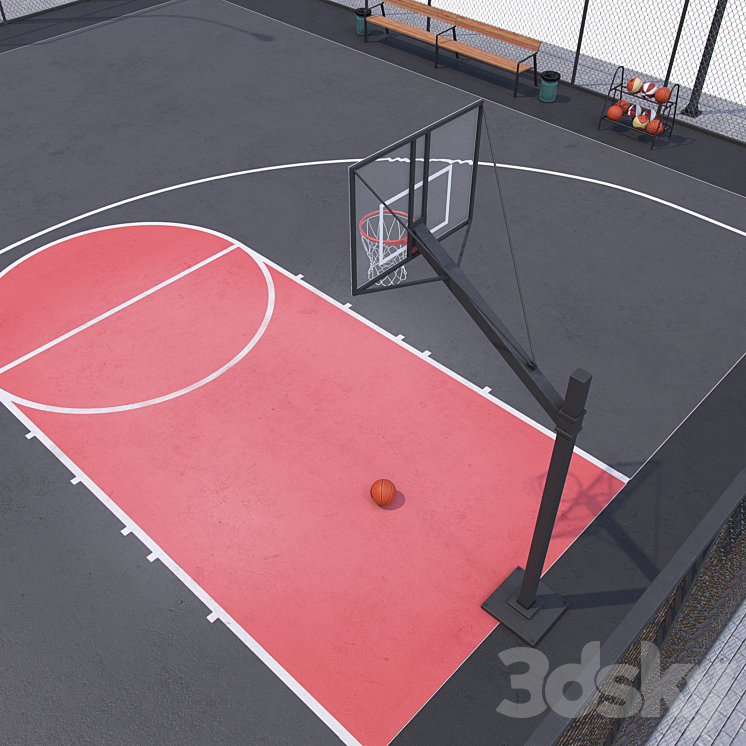 Basketball field 3DS Max - thumbnail 2