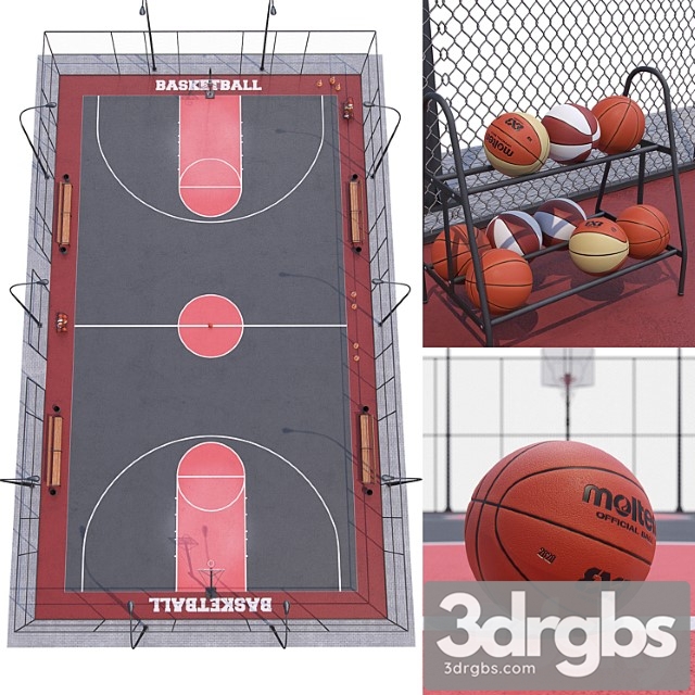 Basketball Field 3dsmax Download - thumbnail 1