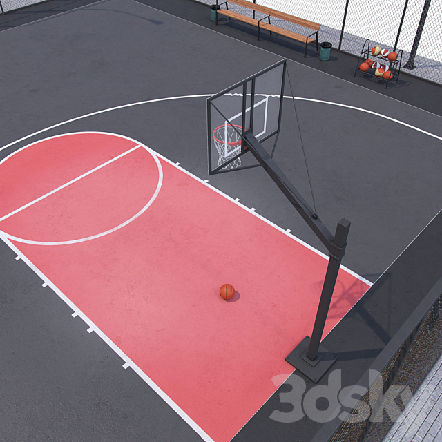 Basketball field 3DSMax File - thumbnail 2