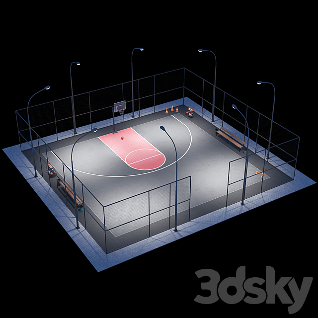 Basketball field 3DSMax File - thumbnail 4