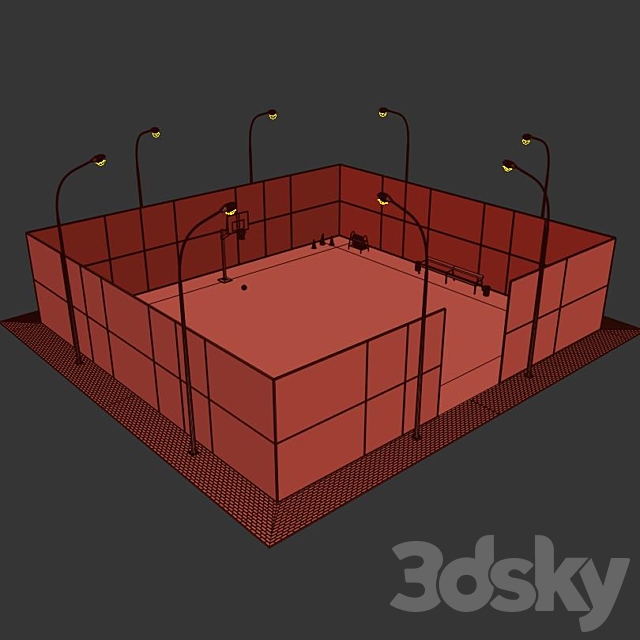 Basketball field 3DSMax File - thumbnail 5