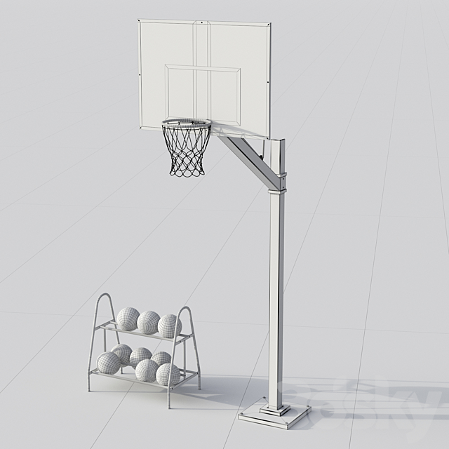 Basketball hoop 3DS Max Model - thumbnail 2