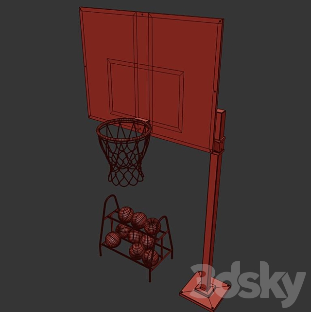 Basketball hoop 3DS Max Model - thumbnail 4