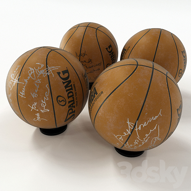 Basketballs autographed 3DS Max Model - thumbnail 2