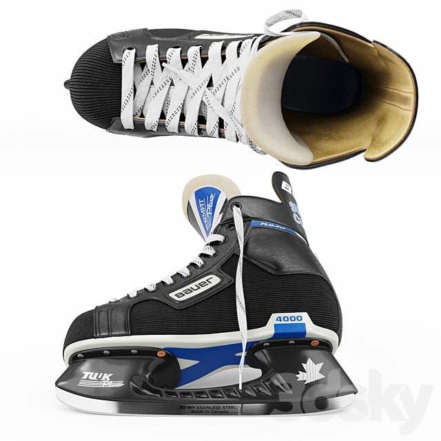 Bauer Supreme Custom 4000 Tuuk Ice Hockey Skates 3DS Max Model - thumbnail 2