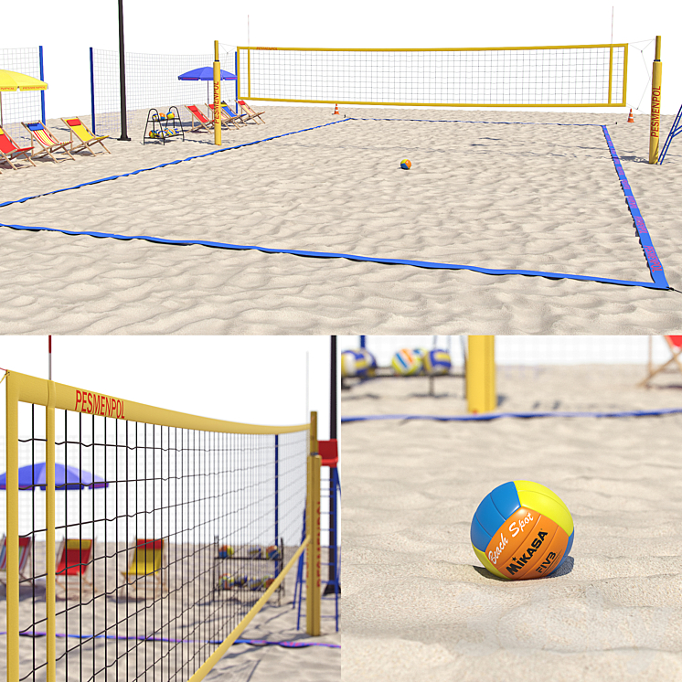 Beach volleyball 3DS Max - thumbnail 1