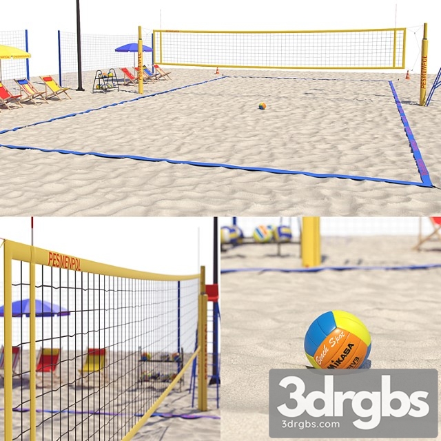 Beach volleyball 3dsmax Download - thumbnail 1