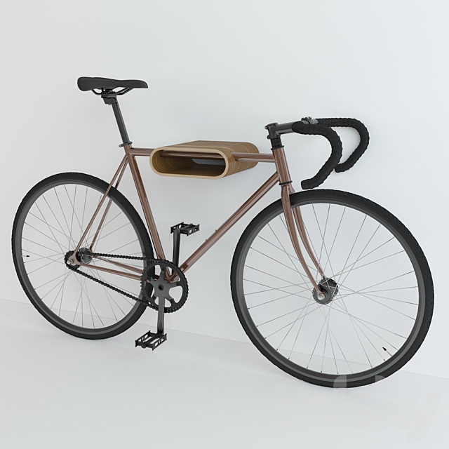 Bicycle Wall Mount Fuji classik Very Nice Bike Rack. 3DSMax File - thumbnail 1