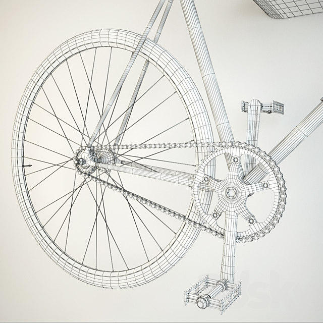 Bicycle Wall Mount Fuji classik Very Nice Bike Rack. 3DSMax File - thumbnail 2