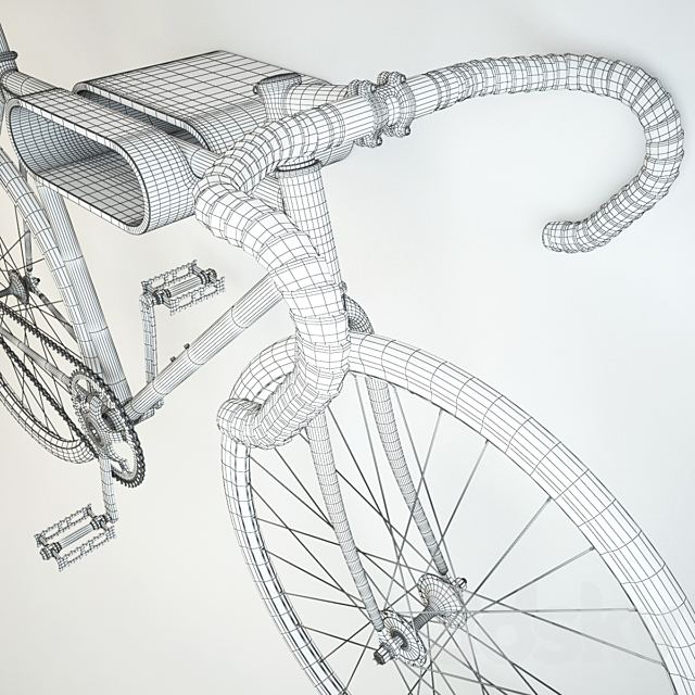 Bicycle Wall Mount Fuji classik Very Nice Bike Rack. 3DSMax File - thumbnail 3