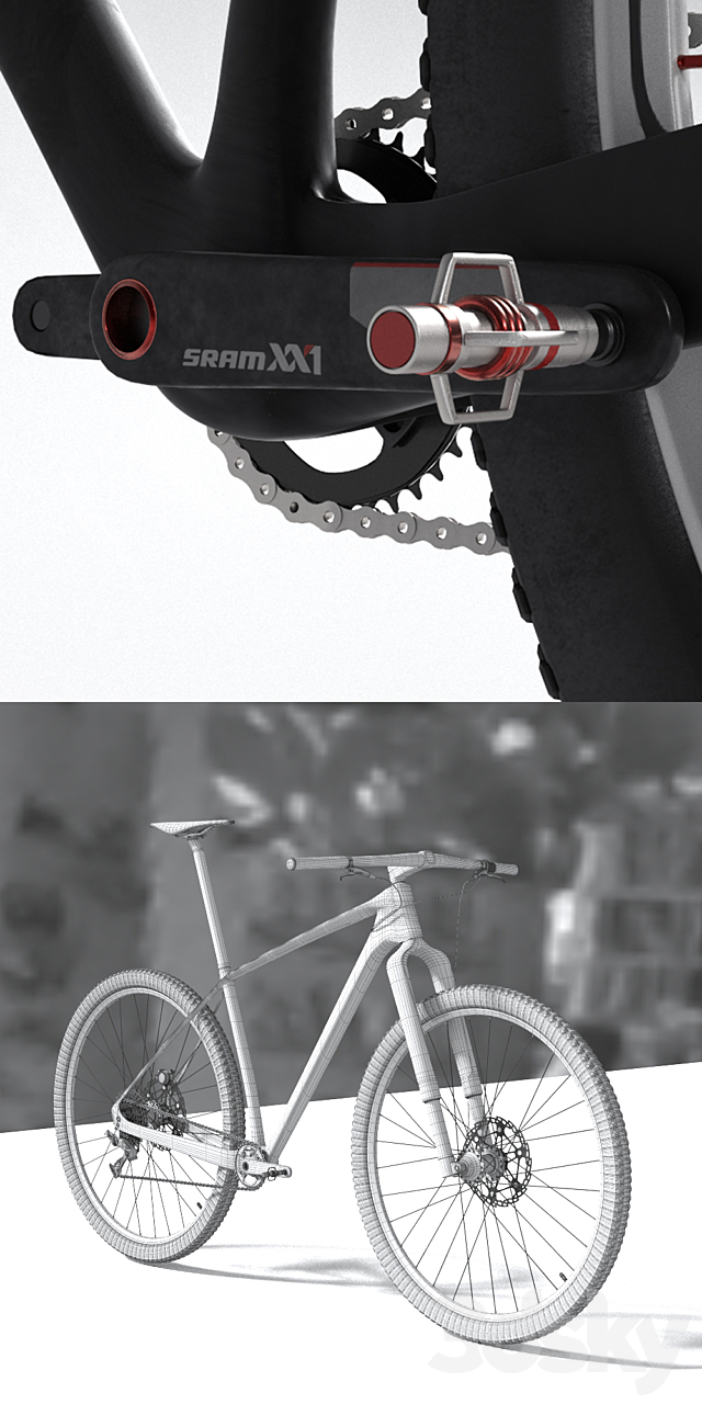 Bike S-WORKS Stumpjumper HT 3DS Max Model - thumbnail 3