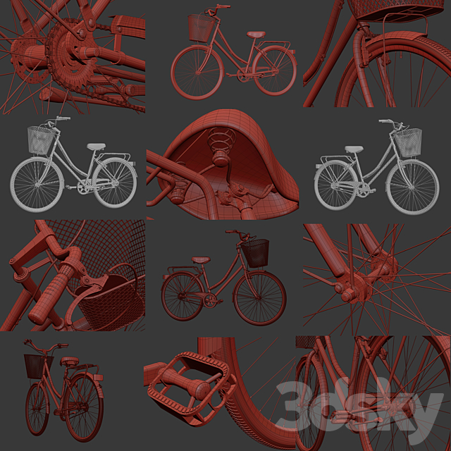 Bike Vintage Ladies Deluxe 3DS Max Model - thumbnail 4