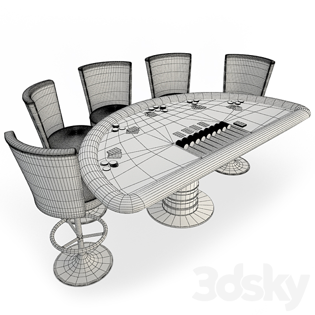 Blackjack Table Casino 3DS Max Model - thumbnail 3