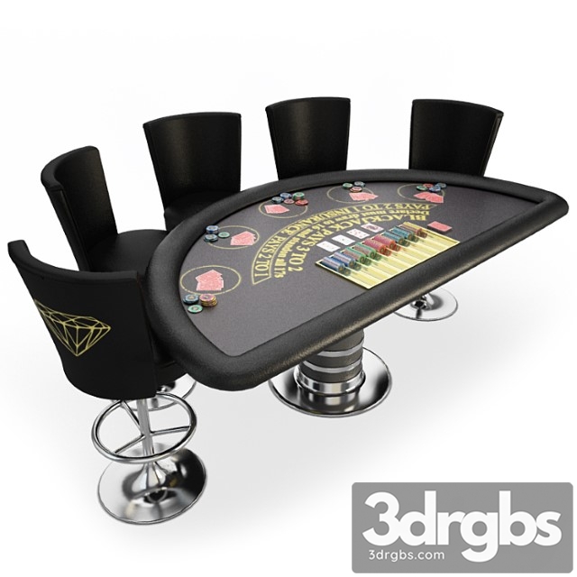 Blackjack table casino 3dsmax Download - thumbnail 1