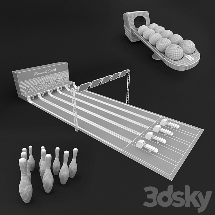 Bowling game 3DS Max Model - thumbnail 2