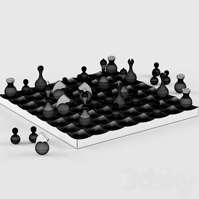 Chess – “dolls” Wobble Chess Set 3ds Max - thumbnail 2