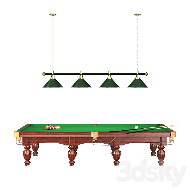 Classic Pool Table 3DSMax File - thumbnail 2