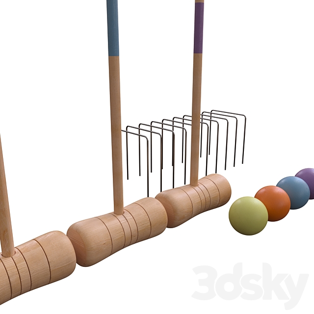 Croquet set 3DS Max Model - thumbnail 3