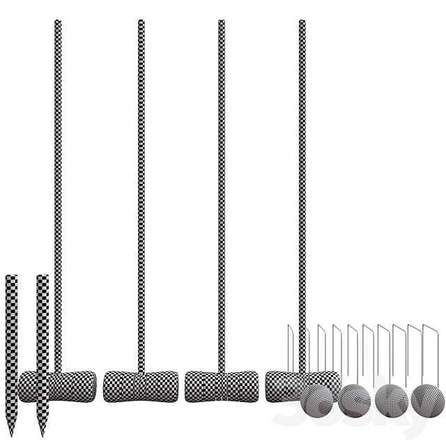 Croquet set 3DS Max Model - thumbnail 5