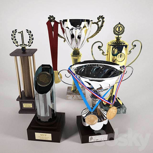 Cups and medals 3DSMax File - thumbnail 1