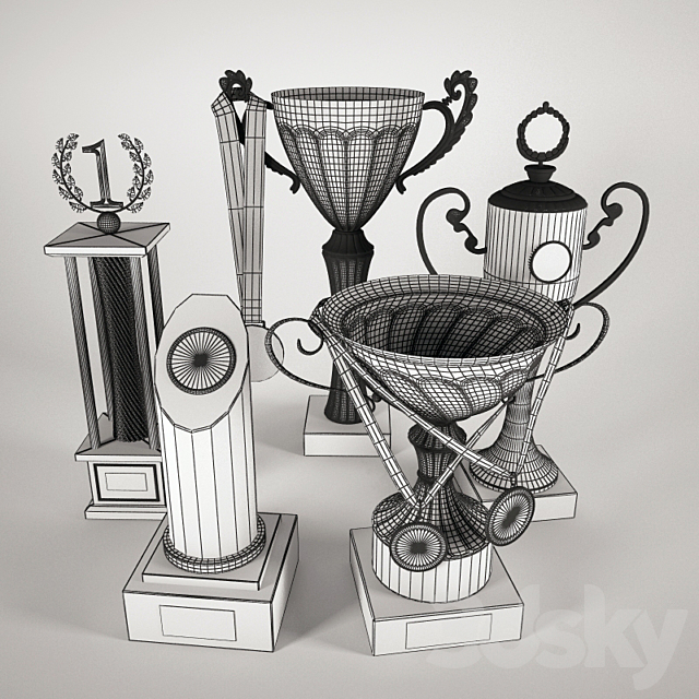 Cups and medals 3DSMax File - thumbnail 2