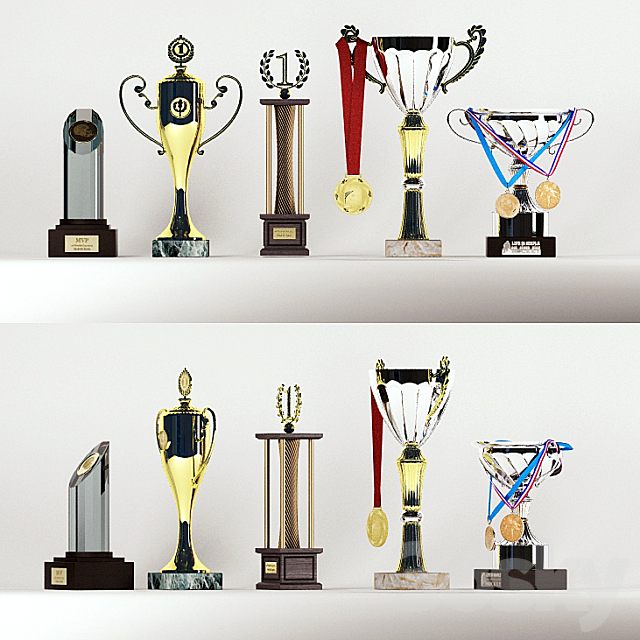 Cups and medals 3DSMax File - thumbnail 3