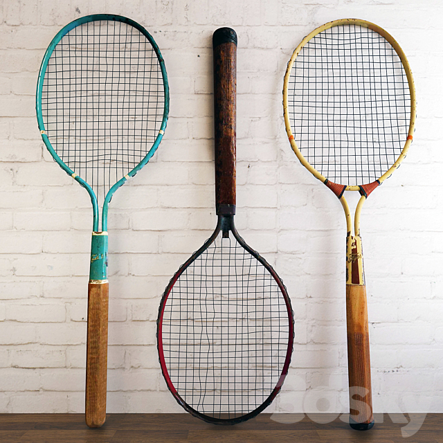 Dayton 1920s Metal Tennis Rackets 3ds Max - thumbnail 2