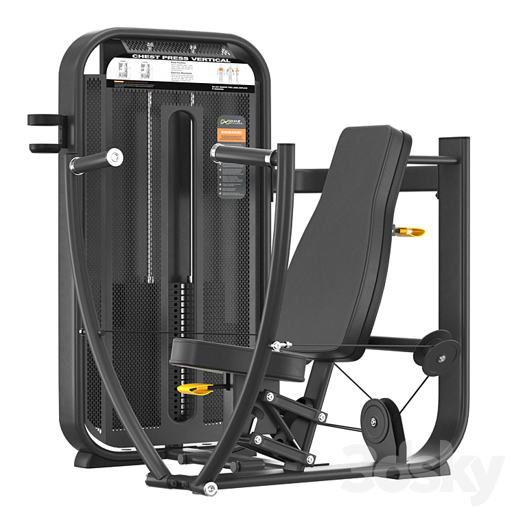 DHZ Fitness E-7008 Vertical Press 3DS Max Model - thumbnail 1