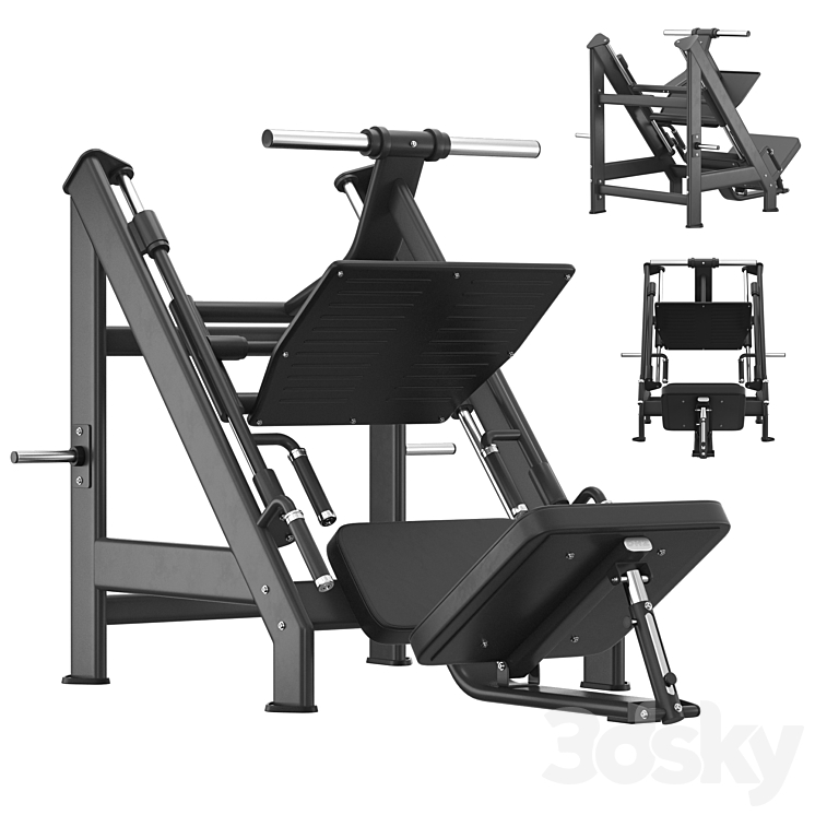 DHZ Fitness E-7056 Leg Press 3DS Max Model - thumbnail 1