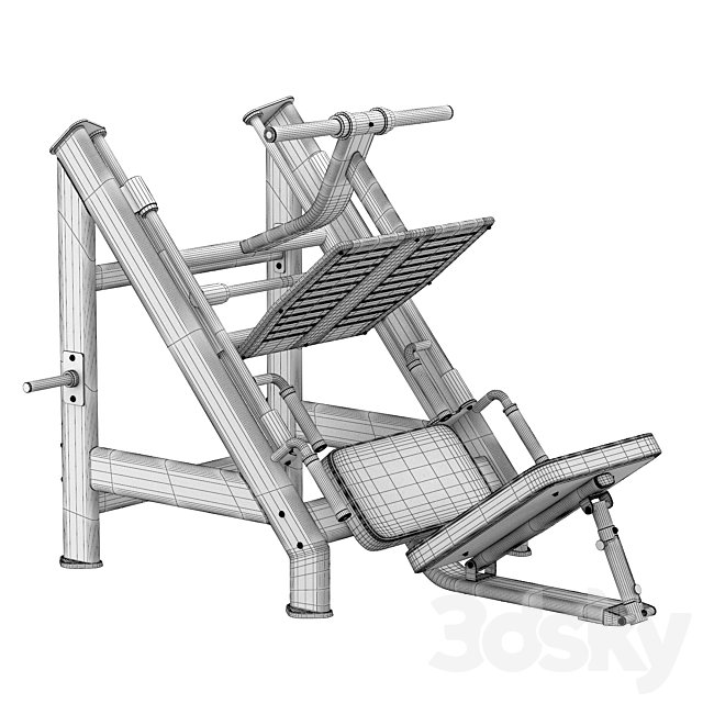 DHZ Fitness E-7056 Leg Press 3DS Max Model - thumbnail 7