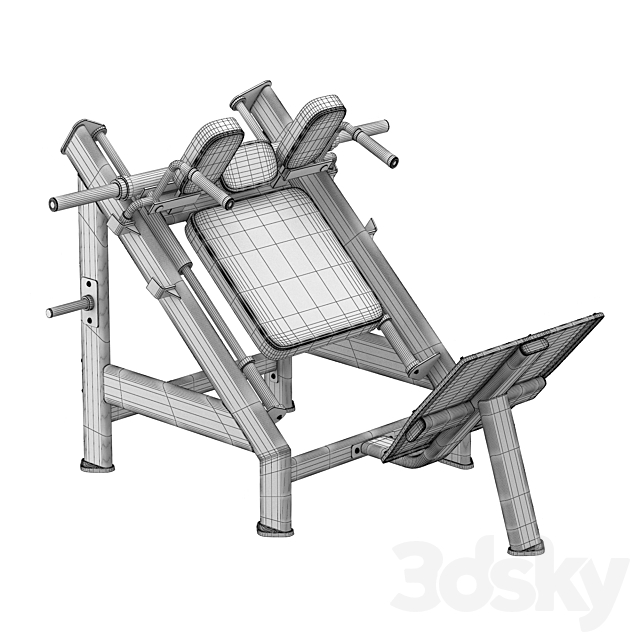 DHZ Fitness E-7057 Hack Machine 3DS Max Model - thumbnail 7