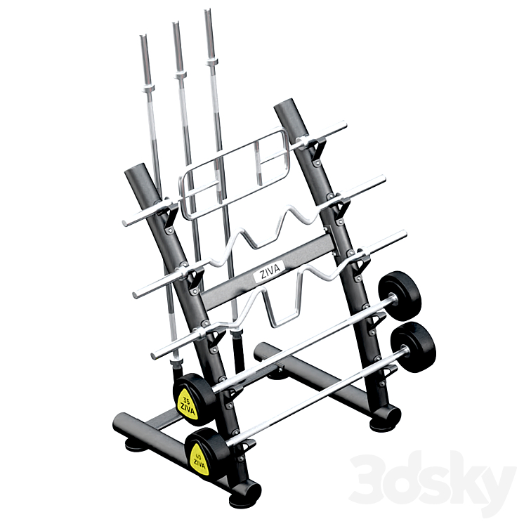 Dumbbell barbell set ZIVA 3DS Max Model - thumbnail 2