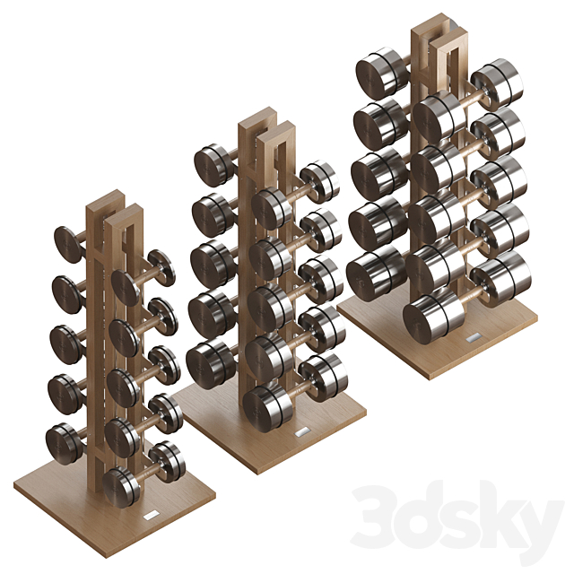 Dumbbell set 3ds Max - thumbnail 2