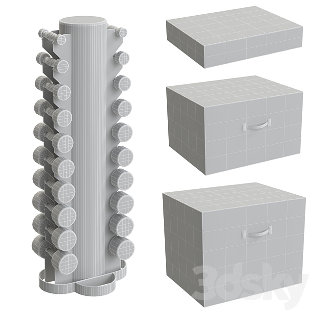 Dumbbells and jump boxes 3DS Max Model - thumbnail 5