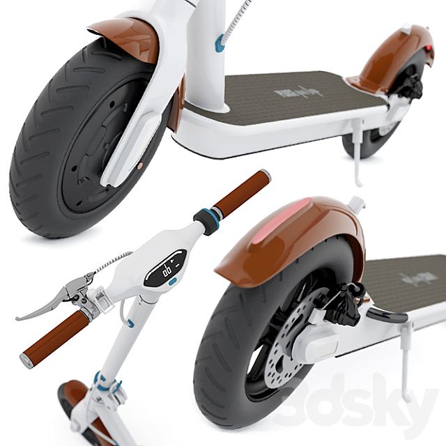 Electric Scooter 3DS Max Model - thumbnail 2