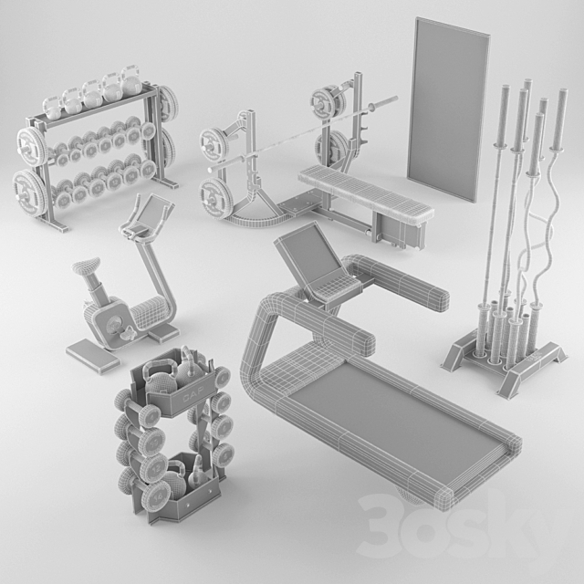 Equipment Gym 2 3DS Max Model - thumbnail 2