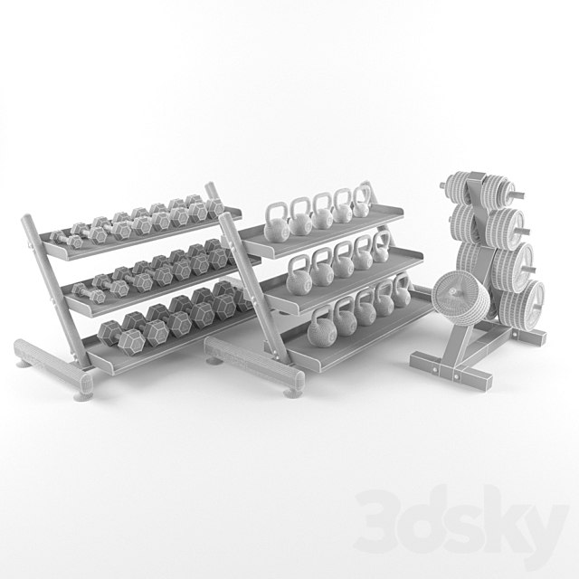 Equipment Gym 3DS Max Model - thumbnail 2