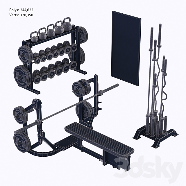 Equipment Gym2 Part2 3DS Max Model - thumbnail 5