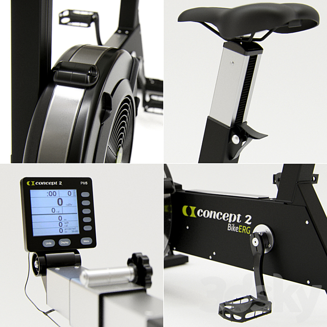 Exercise bike BikeErg Concept2 3DS Max Model - thumbnail 2