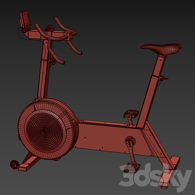 Exercise bike BikeErg Concept2 3DS Max Model - thumbnail 3