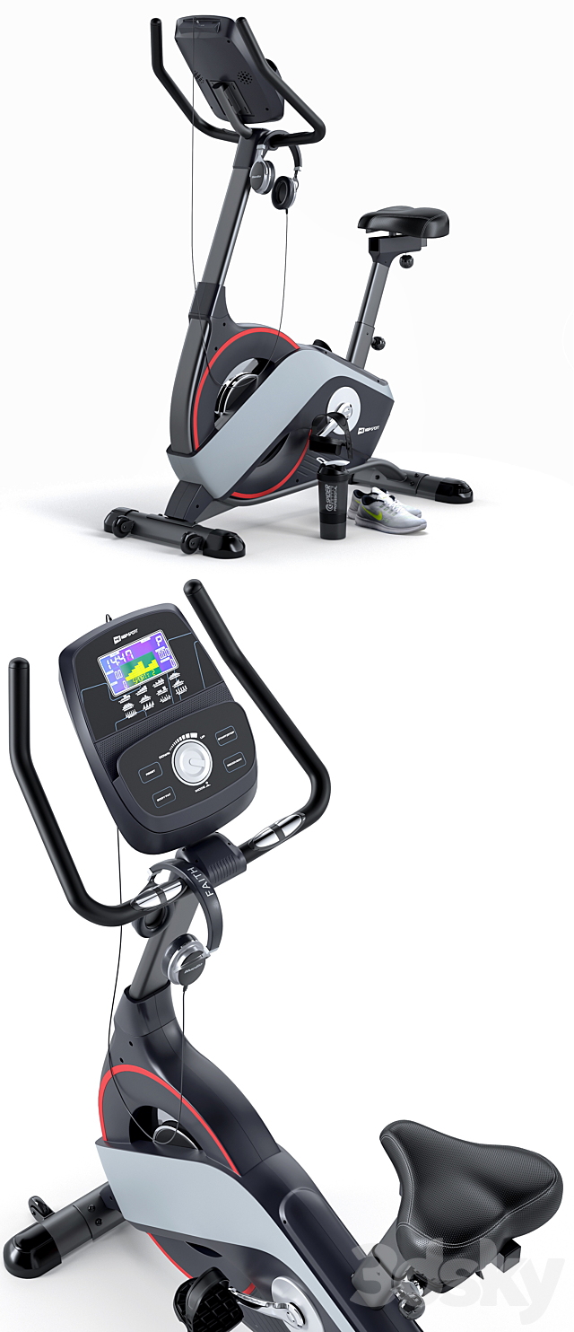 Exercise bike Hop-Sport Flex HS-200H. Training apparatus 3DS Max Model - thumbnail 2