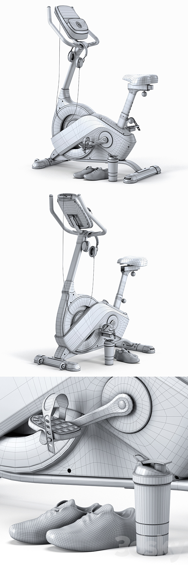 Exercise bike Hop-Sport Flex HS-200H. Training apparatus 3DS Max Model - thumbnail 7