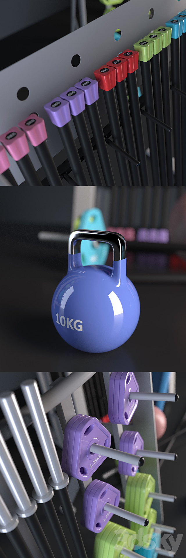 Fitness accessories _ Fitness Accessories 3DS Max Model - thumbnail 2