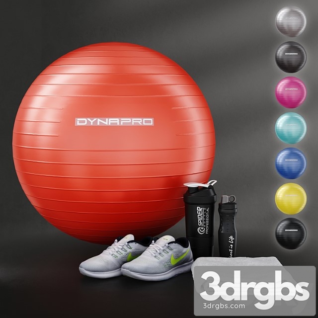 Fitness set for gym decorating. sport equipment. set - thumbnail 1