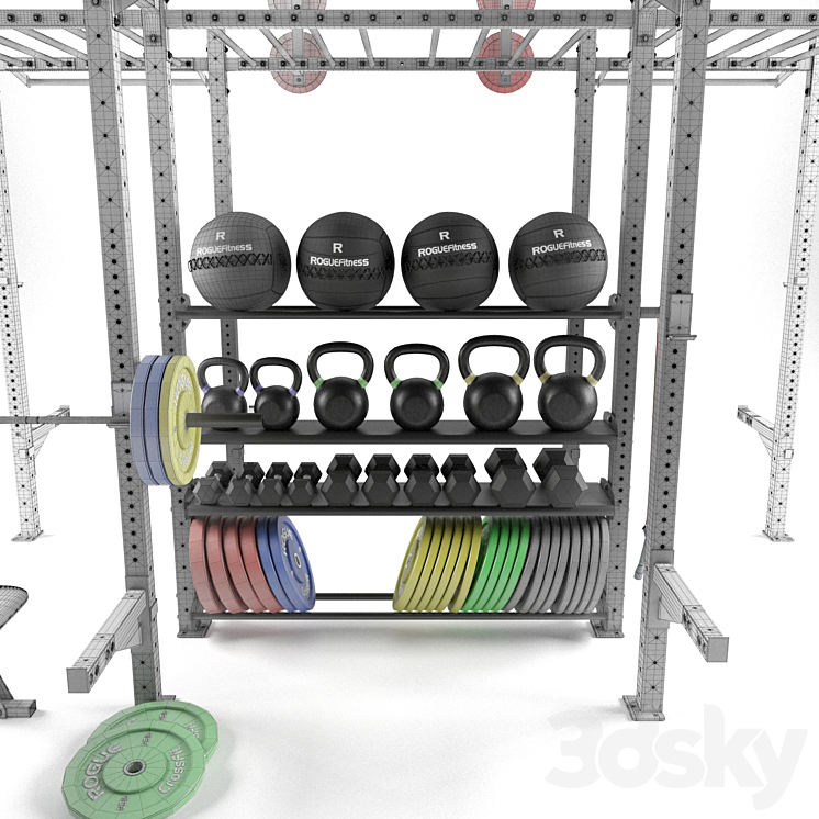 Functional frame for fitness 3DS Max - thumbnail 2