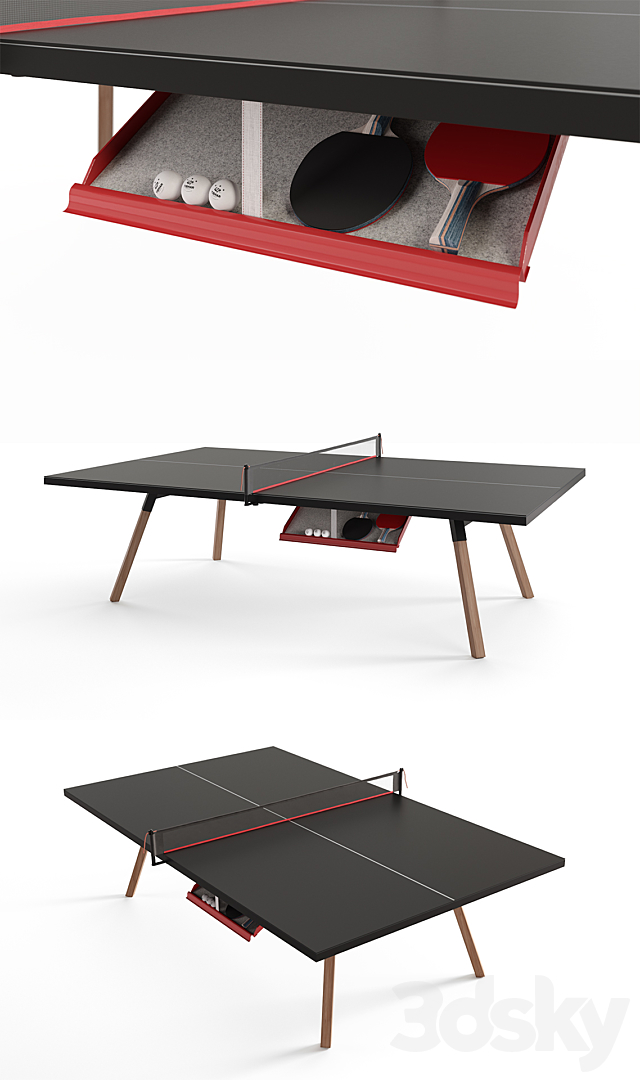 Gessato ping pong table 3DS Max Model - thumbnail 2