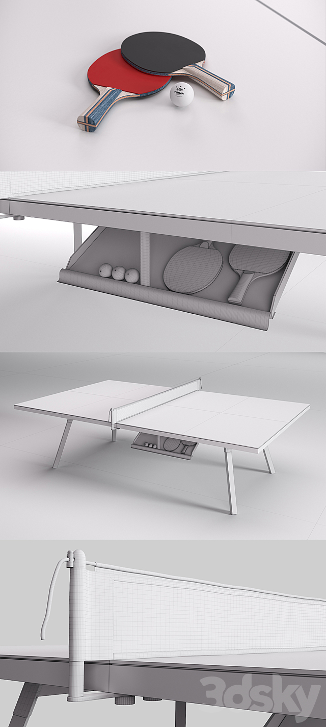 Gessato ping pong table 3DS Max Model - thumbnail 3