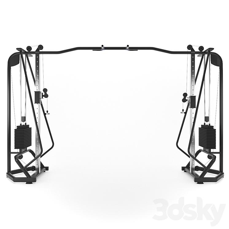 Gym Equipment – Cable Cross Over 3DS Max - thumbnail 1