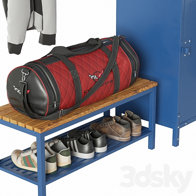 Gym locker room 3DS Max Model - thumbnail 3