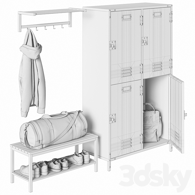 Gym locker room 3DS Max Model - thumbnail 5